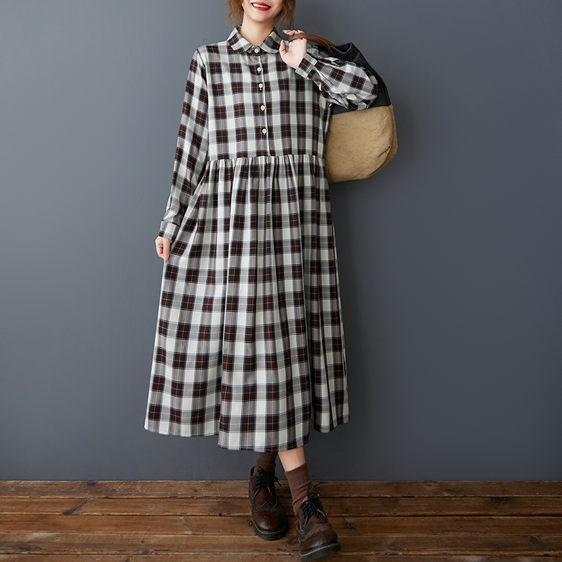 Korean Style A Line Shirt Dress - İlkbahar Sonbahar Gevşek Kore Tarzı Gömlek
