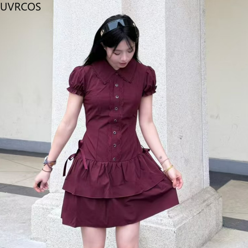 Japon Tiki Tarzı Lolita Elbise - Korean Style A Line Shirt Dress incelemesi ve fiyatı