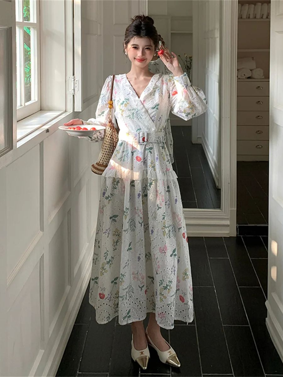 Fransız Romantik Tarzı Fener K - French Vintage Floral Midi Dress incelemesi ve fiyatı