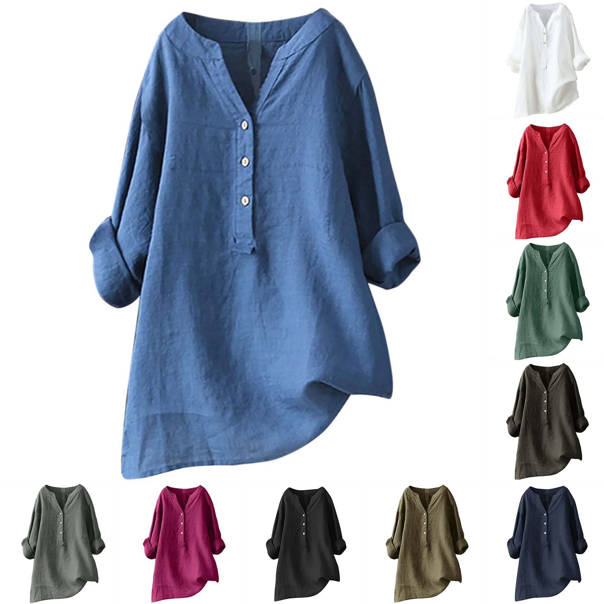 Uniseks Kadın Erkek Pamuklu Ke - Casual Loose Linen Shirt Dress incelemesi ve fiyatı