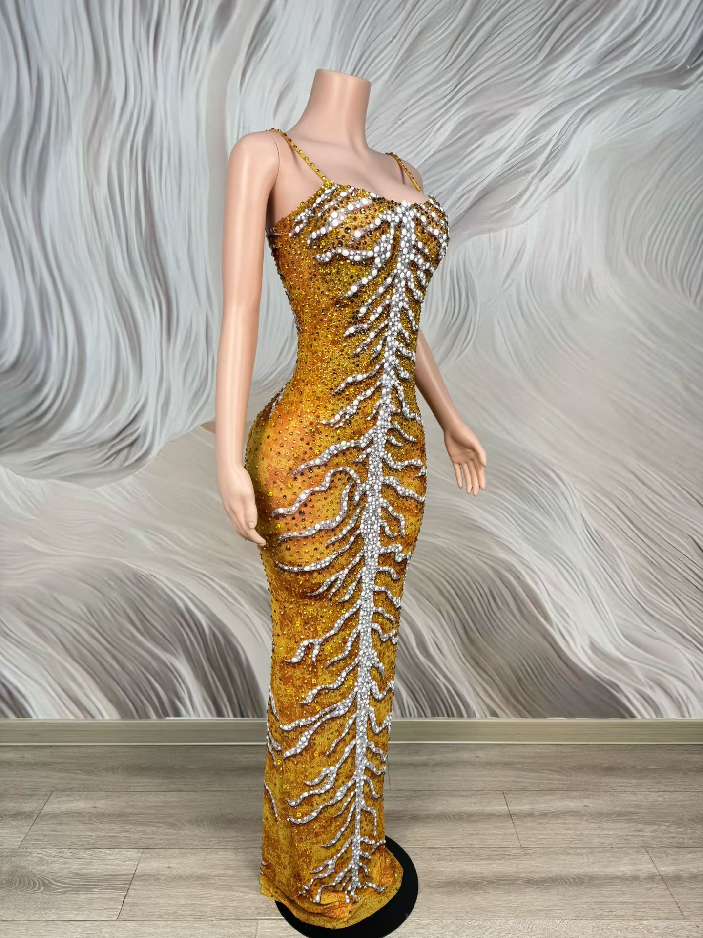 Lüks Taşlı Parlak Spandeks Zar - Sparkly Rhinestone Club Party Dress incelemesi ve fiyatı
