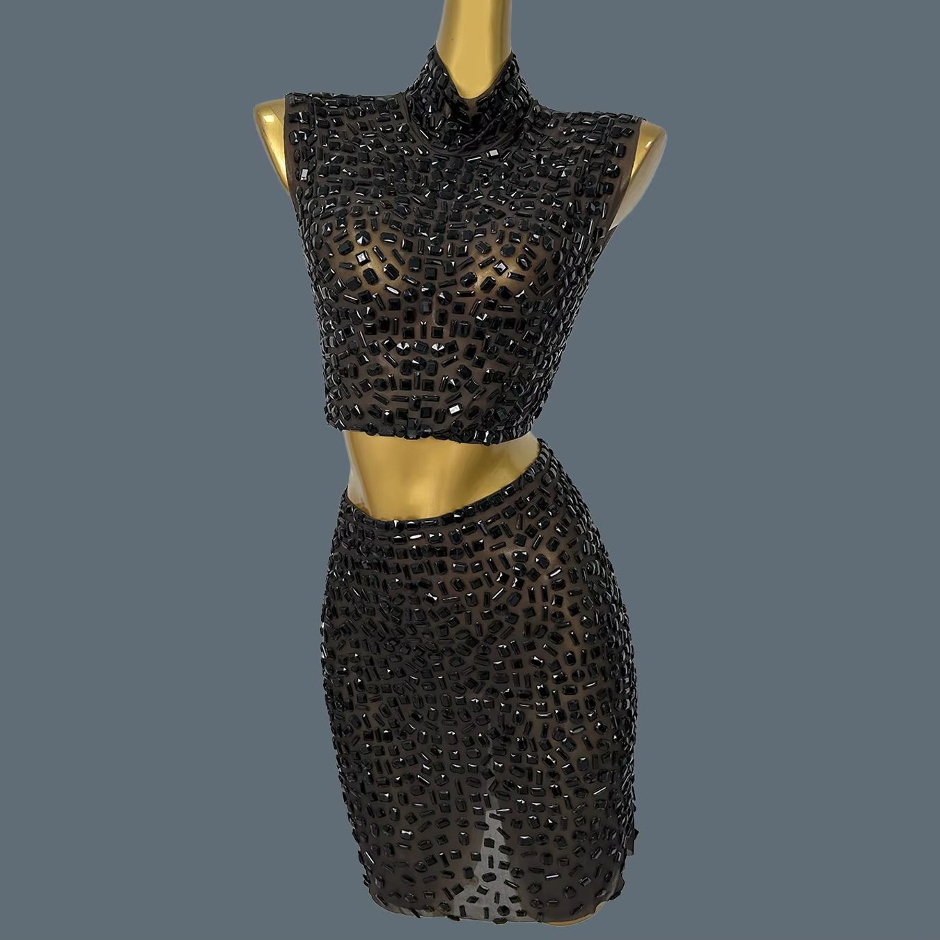 Yazlık Işıltılı Siyah Taşlı El - Sparkly Rhinestone Club Party Dress incelemesi ve fiyatı