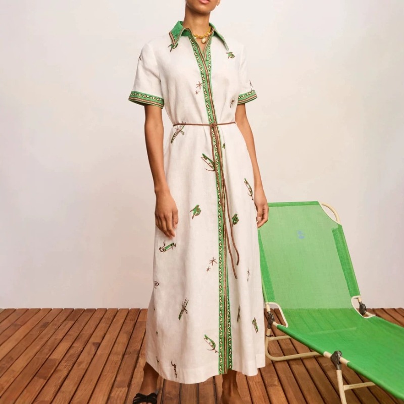 2026 Sonbahar Yeni Orijinal Ka - Casual Loose Linen Shirt Dress incelemesi ve fiyatı